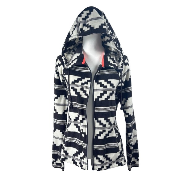 Billabong Tops - Y2K Billabong Zip Hoodie M / L Black Gray Southwestern Geometric Surfer Skate
